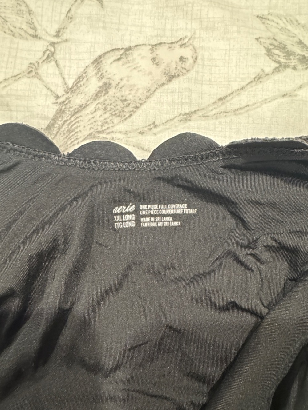 aerie Black Scallop One-Piece Swimsuit - Picture 3 of 4
